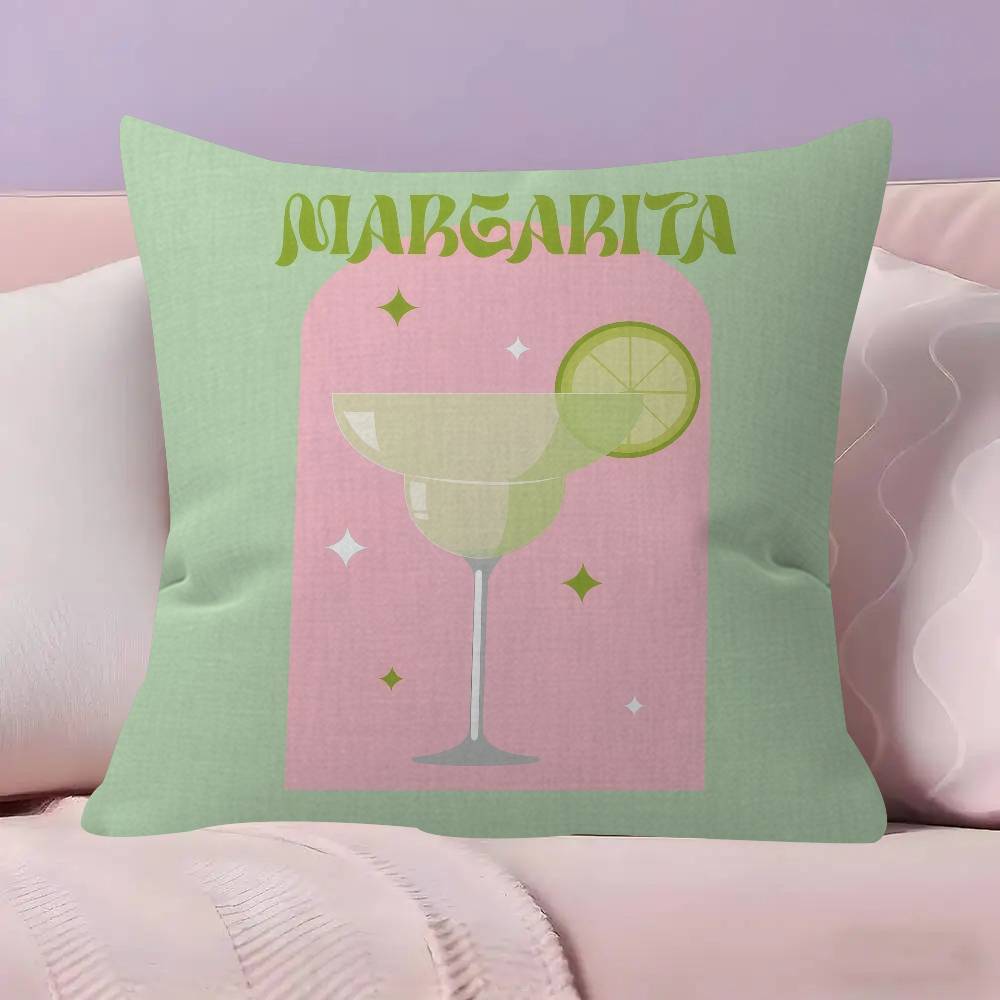 Hot MMmargarita Cocktail Arted  Pillow Cover Sofa Cushion Cover Home Room Decoration Children Gift