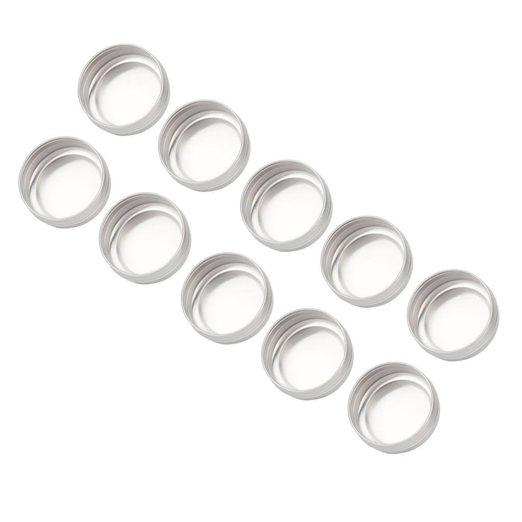 10Pcs Aluminum Jar Portable Round Aluminum Container Bottle with Screw Lid for Cosmetic Lip Balm Cream Tea