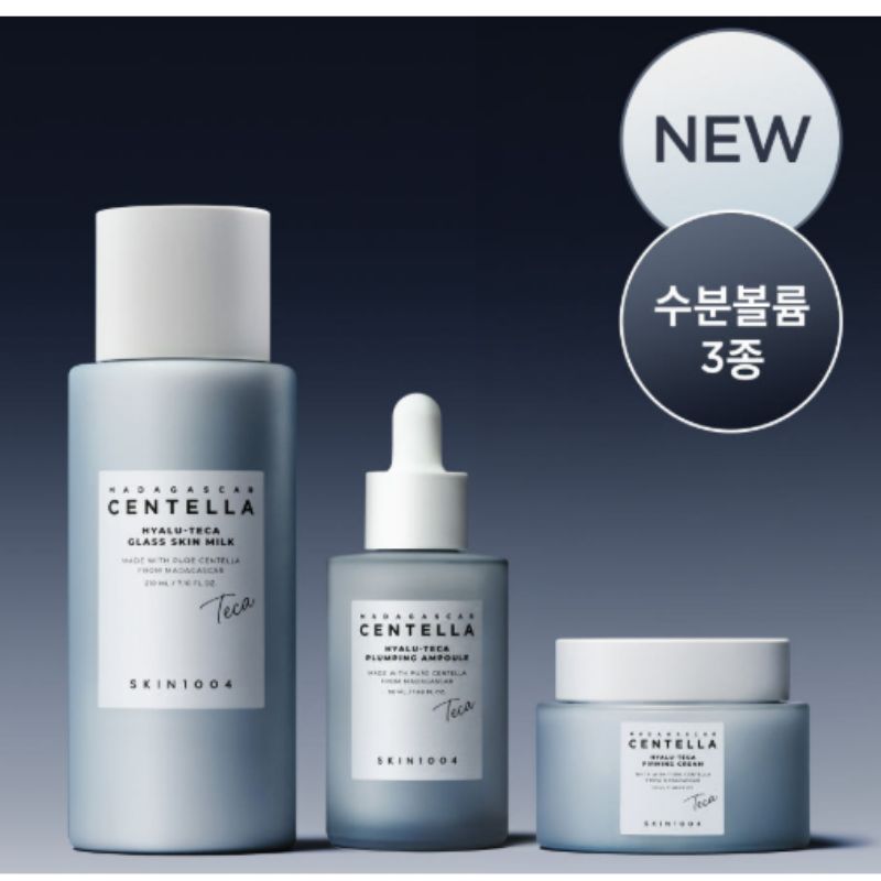 SKIN1004 Hyalu-Cica Glass Skin Set (Milk 210ml + Plumping Ampoule 50ml + Firming Cream 50ml)