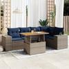 VidaXL Garden Lounge Set 6 Pcs with Grey Cushions Wicker, Outdoor Sofa Set, Corner Sofa Set 3327379