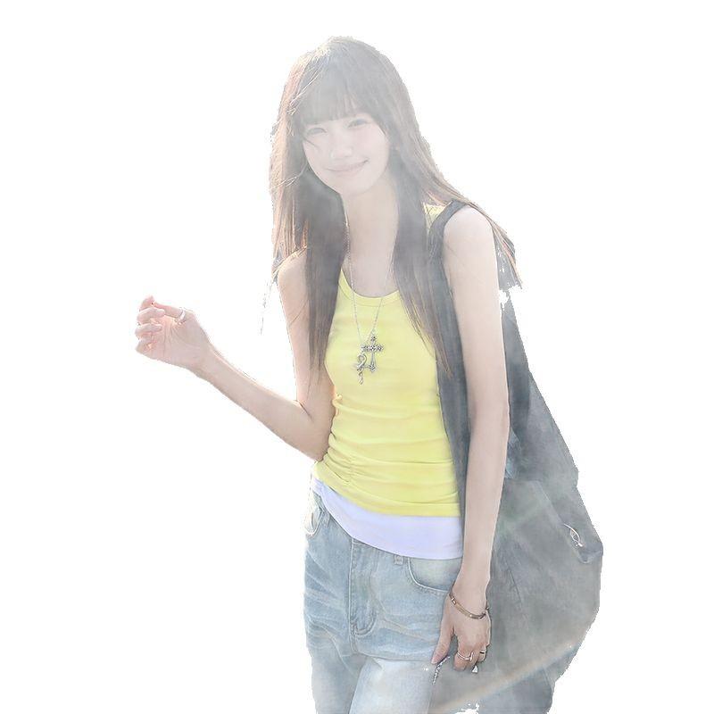 Women's Suspender Vest Wears New Style Waist-hugging French Sleeveless Top for Women
