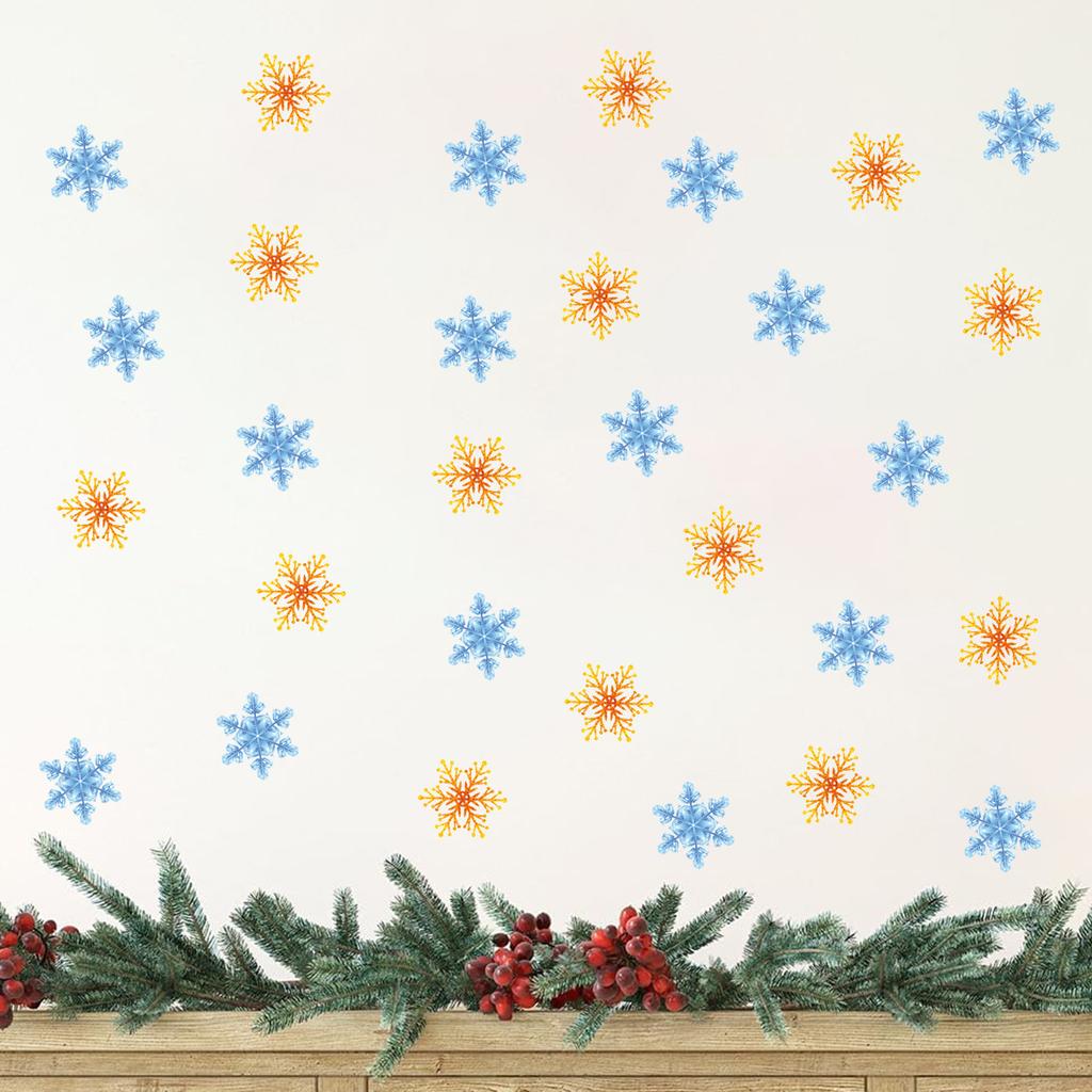 15PCS Christmas Decoration Wall Stickers Window Snowflake Decals Wall Arrangement Stickers
