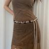 Lady Bohemian Waist Belt Delicate Beads Decors Braided Waist Chain for Banquets Dress Women Beach Getaways Waist Rope