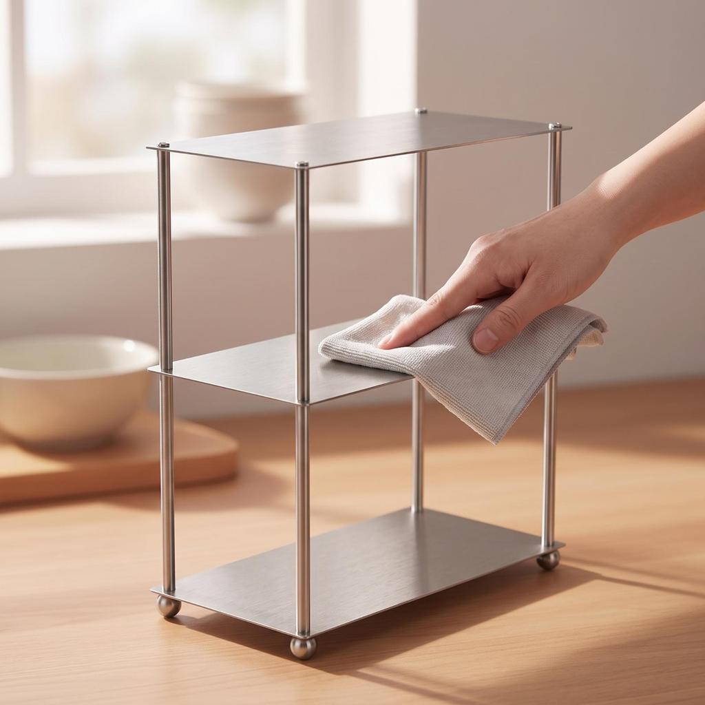 Desktop Storage Rack Stainless Steel Desk Hutch Simple for Bathroom Counter