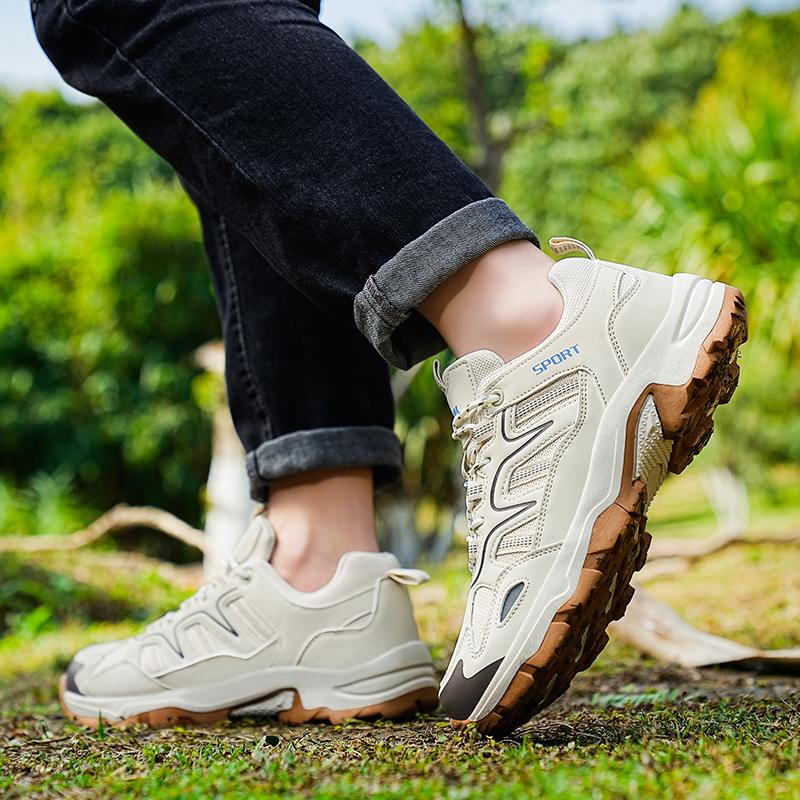 Mode Hochwertige Leder Wanderschuhe Langlebige Outdoor Sport Herren Trekking Lederschuhe Schnürschuhe Klettern Jagd Sneaker