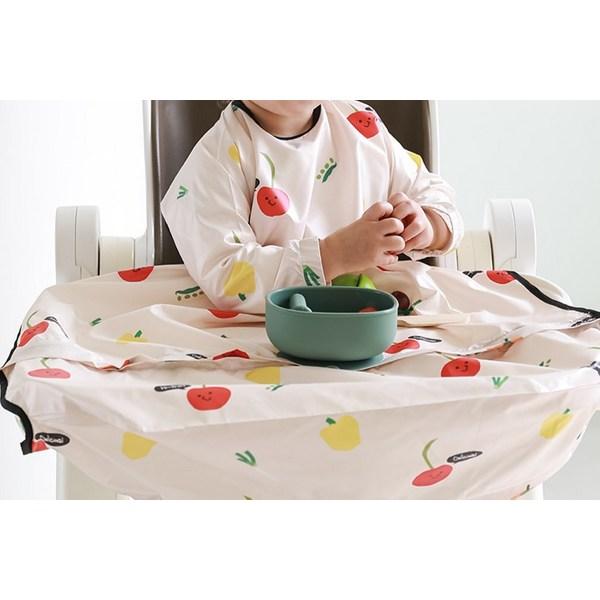 BAYB Infant Self-directed Baby Food Waterproof Long Zipper Bib Long Sleeve Type, Beige Paprika, 1 Piece, 1 Piece