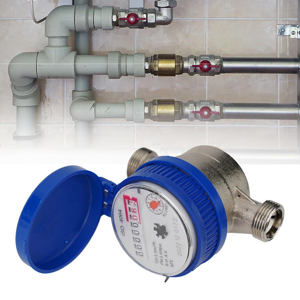 1Pcs Smart Digital Water Meter Household Mechanical Rotor Pointer Cold Water Meter 360° Adjustable Rotation Counter