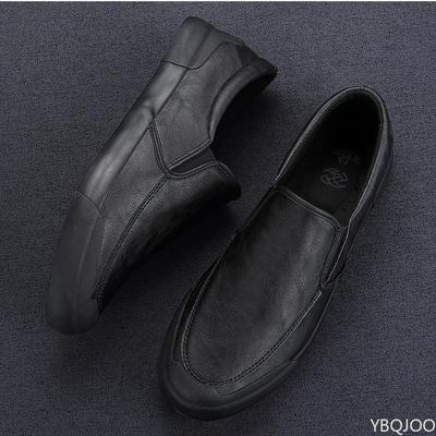 Men's Casual Leather Shoes Fashionable Low Cut Solid Color Autumn Winter New Style Anti Slip Simple Comfortable Men's Shoes