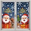 Weihnachtsaufkleber Weihnachtsmann Schneemann Glasaufkleber Fensterdekoration Schneeflocken Fensteraufkleber