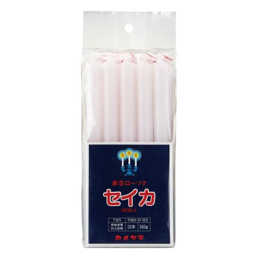 Kameyama Candles, Sacred Flame Mark, No. 75, Square Bag (S), 20 Candles, Approximately 4 Hours, Red Core