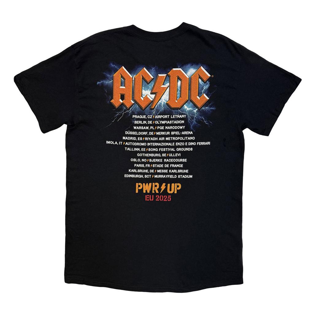 AC/DC Unisex Erwachsenen Power Up EU Tour '25 Gitarren T-Shirt