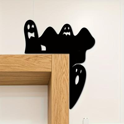 1 Set of 2 Halloween 3D Ghost Acrylic Mirror Stickers - Easy - To - Apply, Versatile Decor for Switches, Doors & Walls,Essential for Halloween Parties