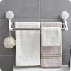 Double Layer Rail Shelf Suction Cup Towel Rack Stainless Steel Wall Mount Bathroom Towel Holder Rack Bathroom