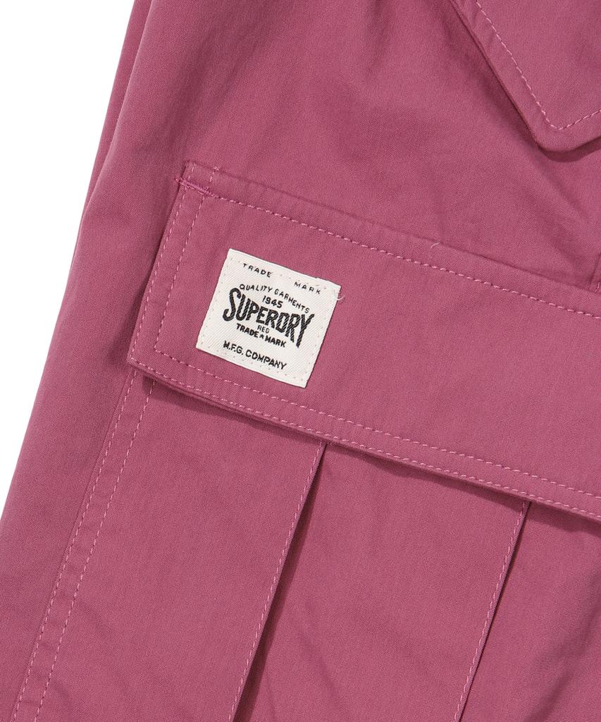 Syupeodeulai W Wide Cotton Cargo Pants Deep Pink