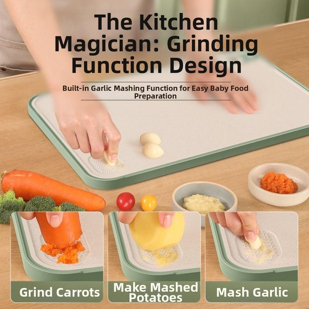 Anti-Bacteria Wheat Straw Chopping Board Anti-Mildew Easy-grip Kitchen Cutting Board Healthier Thick Double-sided Cutting Board