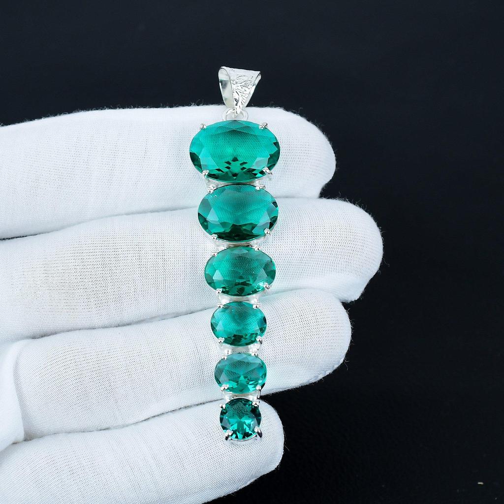 Ciondolo Apatite Verde, Ciondolo in Argento Sterling 925, Ciondolo Fatto a Mano, Ciondolo Antico, Ciondolo con Pietra Preziosa Apatite Verde, Regalo di San Valentino