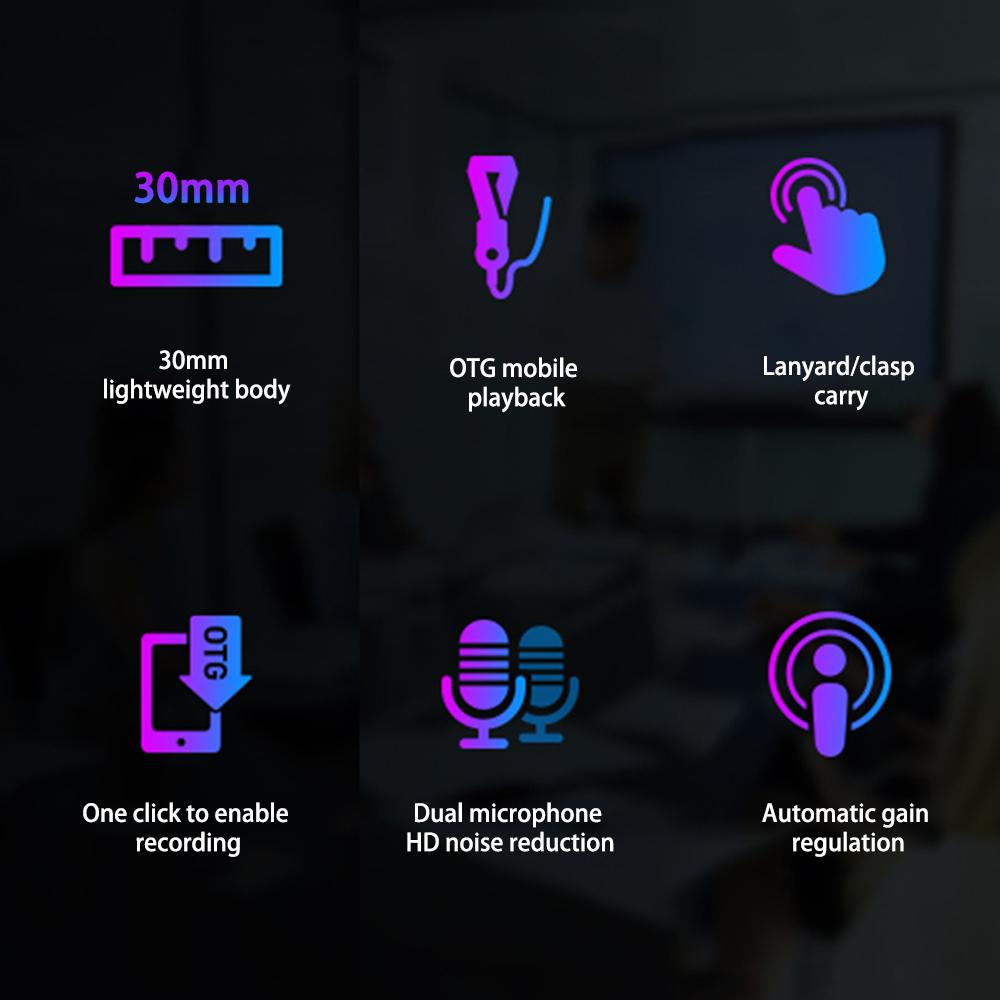32GB Mini Voice Recorder 1.18-inch Smart Recorder Mini Digital Audio Noise Canceling MP3 Player
