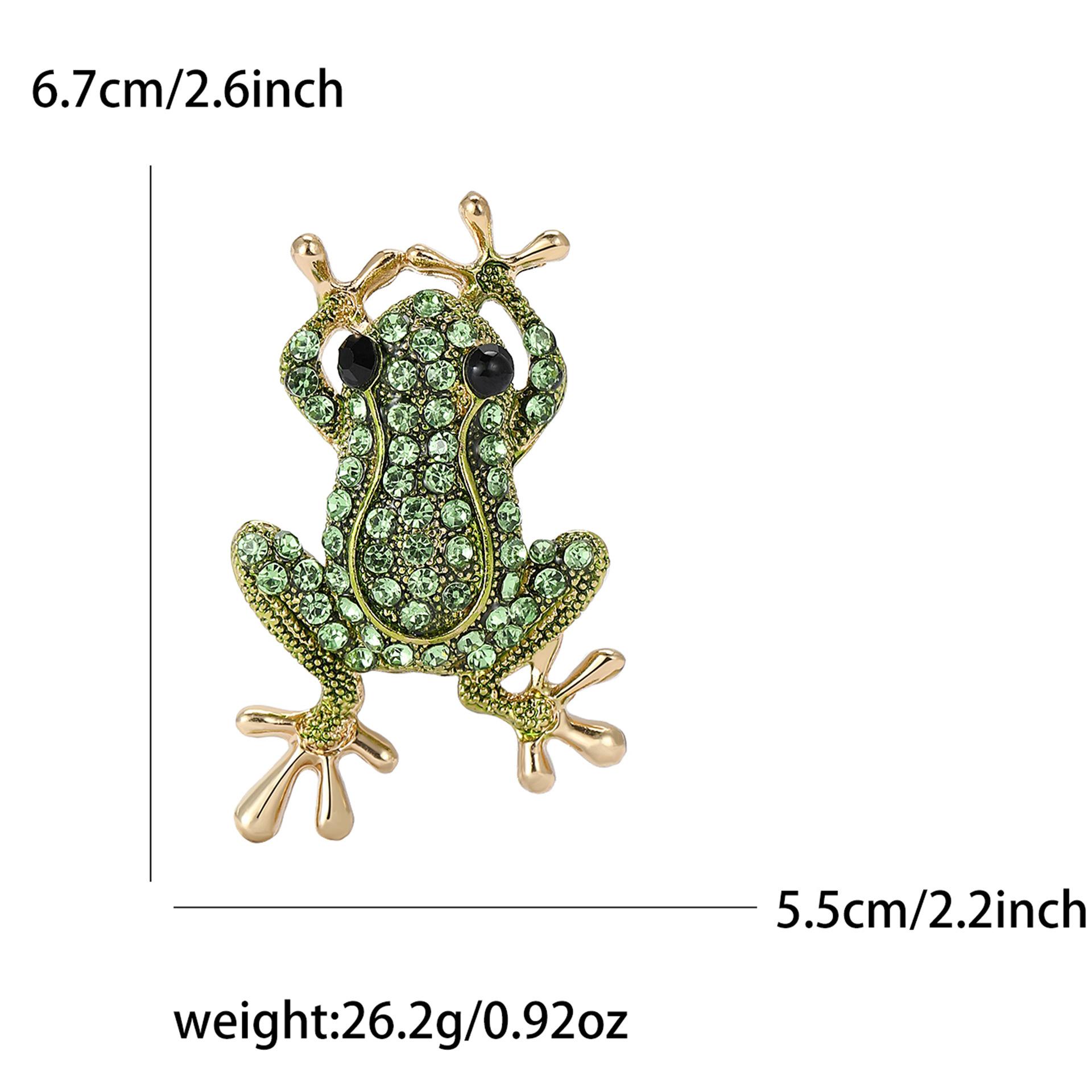 

Милая универсальная брошь в виде лягушки из сплава со стразами, изысканная креативная брошь для мужского и женского костюма, свитера, корсажа, ювелирное украшение