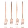 4Pcs Stainless Steel Tea Forks Black Gold Cake Fork Snack Salad Coffee Fruit Fork Mirror Cutlery Tableware Set Kitchen Utensils