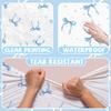 HAKOTI 2Pcs Blue Bow Tablecloth,Coquette Birthday Decorations Bow Theme Plastic Table Cover Blue Bow Rectangle Tablecloth for Girls Women