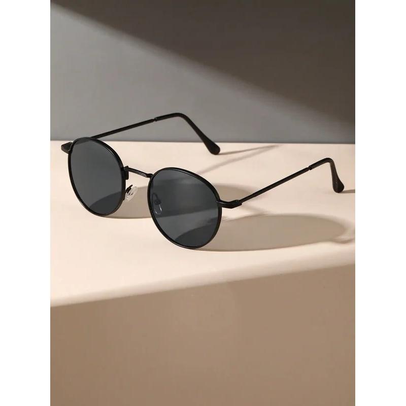 1PC Unisex Metal Round Frame Vintage Y2K Casual Sunglasses For Outdoor Daily Vacation Driving Clothing Accessories