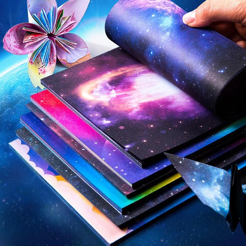The New Starry Sky Origami Colored Paper Handmade Special Luminous Color Pearlescent Double-sided Printing Paper Paper-cut