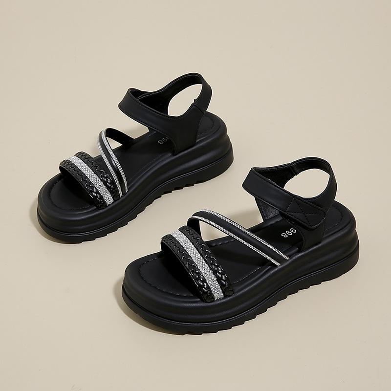 Thick-soled Velcro Sports Sandals Women's Summer Outer Wear with Skirt 2025 New Soft-soled Maternity Roman Cool Slippers