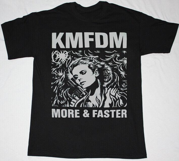 Винтажная футболка KMFDM BAND MORE & FASTER Хлопок Черный Все Размеры Унисекс XXXXL