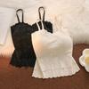 Summer Seamless Lace Backless Camisole Vest for Women with Chest Cushion and Strapless Sleeveless Top for Outerwear