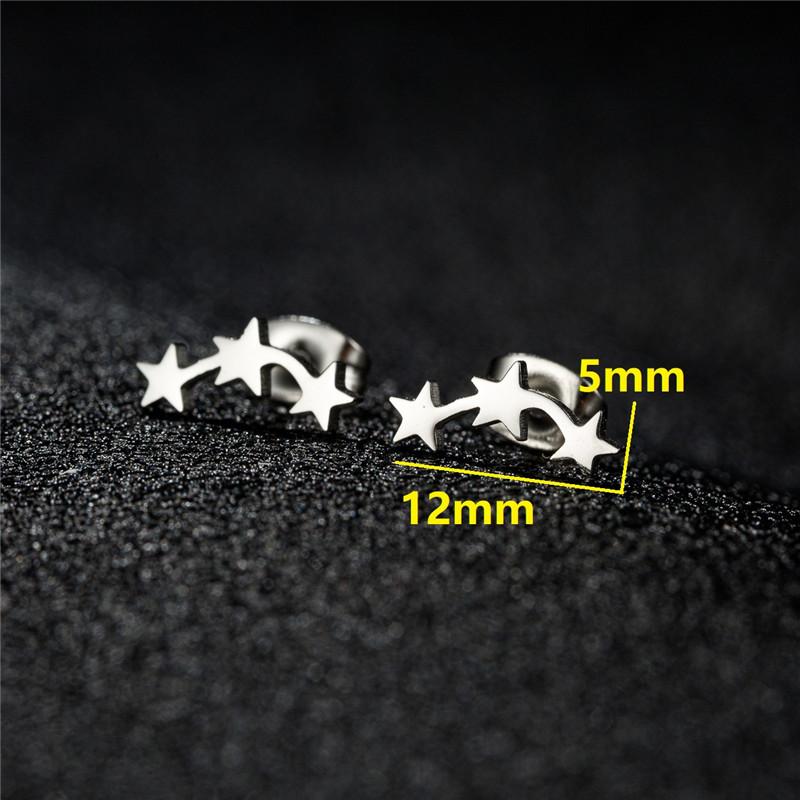 Stainless Steel Star Moon Stud Earrings for Women Everyday Mothers'day Celestial Birthday Gift Crescent Piercing Jewelry