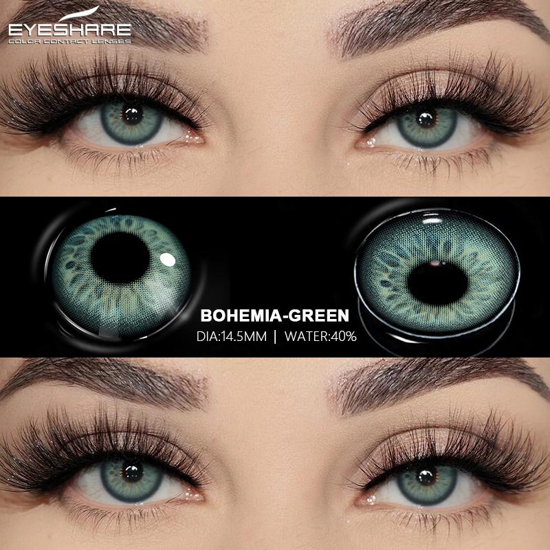 2Pcs Natural Color Contacts para olhos Lentes azuis Contatos de olhos castanhos Maquiagem anual de lentes Pupilas cinzas Uso para olhos