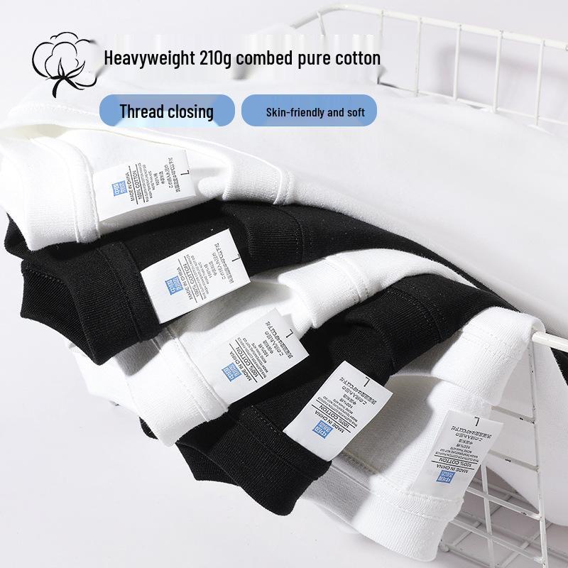 Unisex Ribbed Long-Sleeve Pure Cotton Sweatshirt T-Shirt | Casual Loose Base Layer