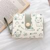 Simple and cute kitten lady buckle change bit portable belt female multi-function short wallet wallet card bag