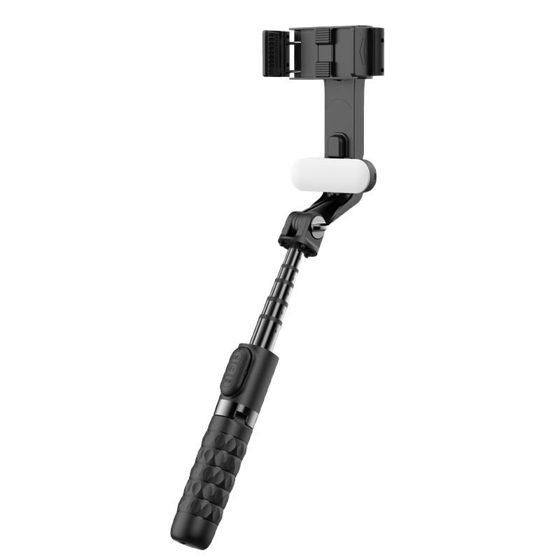 A6 Phone Stabilizer: Single-Axis Gimbal with Fill Light & Bluetooth Selfie Stick for Travel Vlogging
