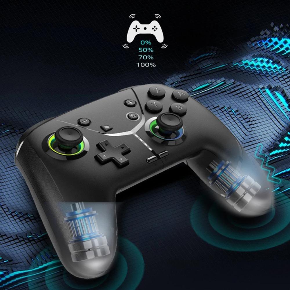 Switch Wireless Pro Controller for Switch/Lite/OLED, 4 Vibration Modes, 3 Turbo Modes for PC/Steam/TV with Programming/6-Axis/Motion/Wake-up/RGB