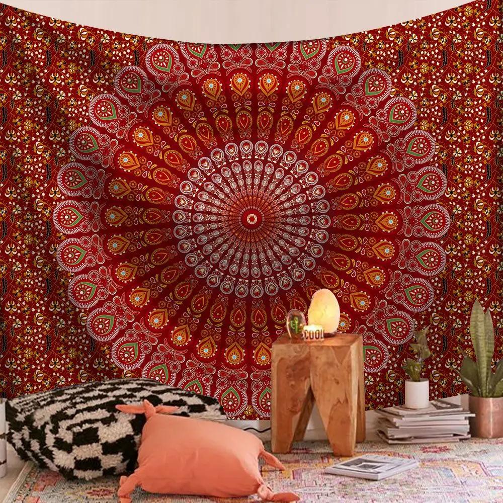 VIKAMA Indian Mandala Bohemian Tapestry Forest Tree Wall Hanging Art Backdrop Mural Living Room Bedroom Home Decor