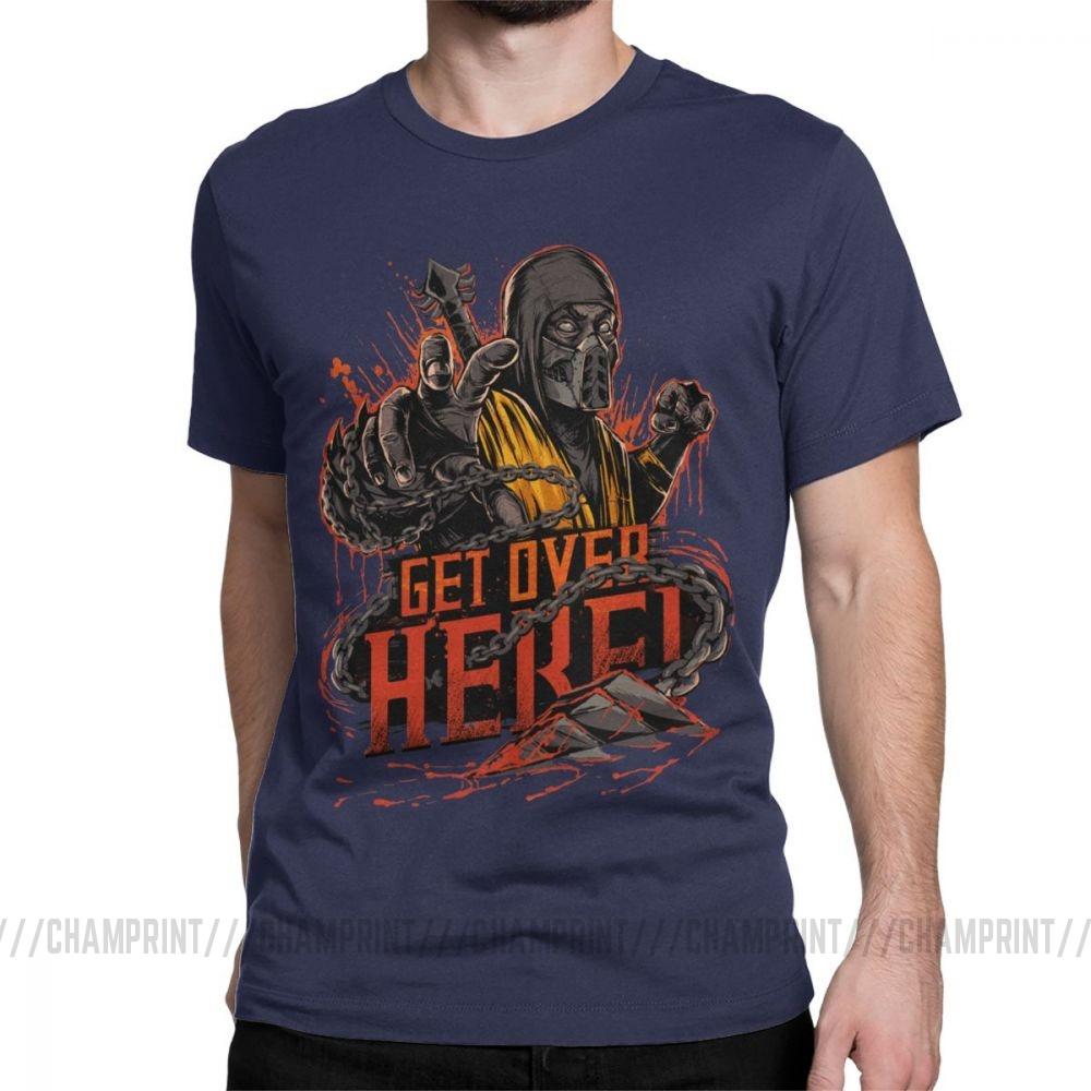 Scorpion Get Over Here Mortal Kombat 11 T Shirts Print Popular Fighting Game T Shirt