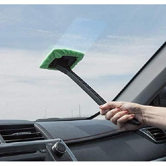 XINXIYAN Windshield Cleaner Tool Car Window Cleaner Ide Interior Windshield Cleaning Tool(Green-Rectangle)