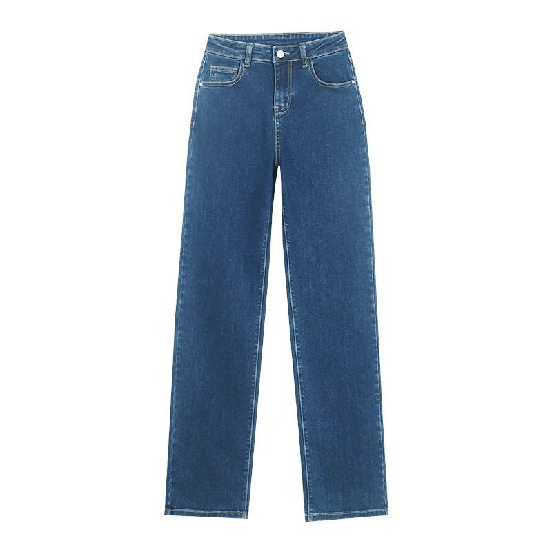 Women's High Waist Retro Blue Wide-Leg Jeans - 2025 Spring Collection