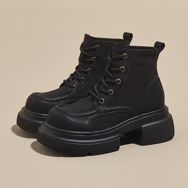 Women's Ankle Boots and Short Boots Lace-up Breathable Casual Women Boots  Motorcycle Boots Female for Spring and Autumn