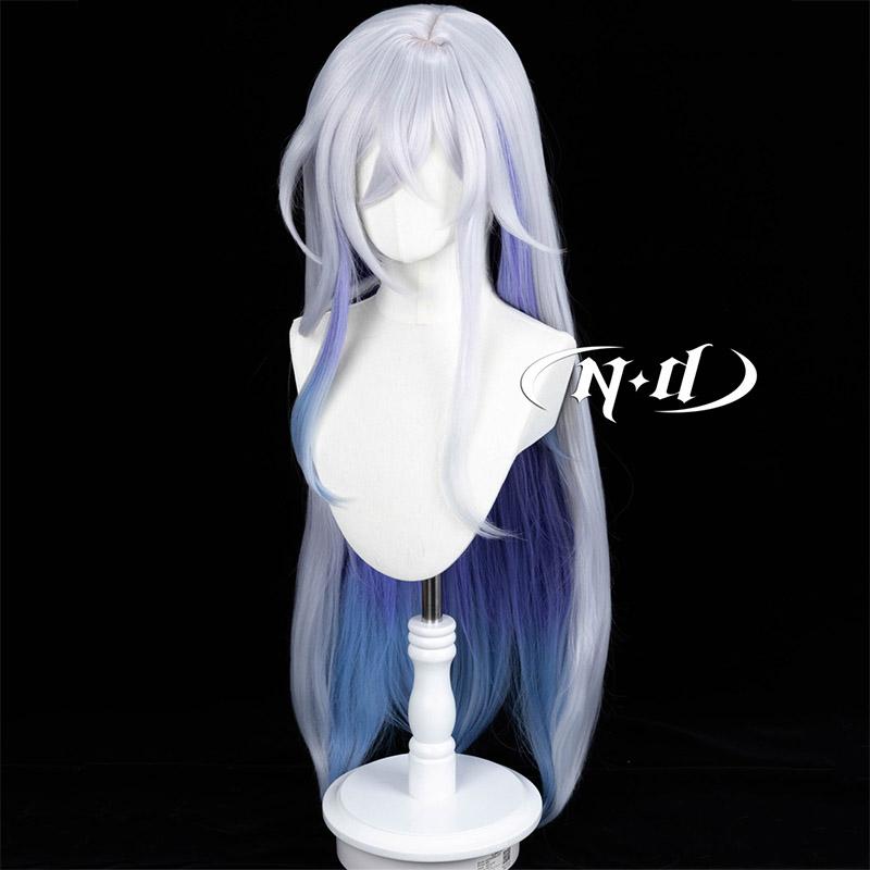 ND Genshin Impact Skirk Cosplay Wig Heat Resistant Synthetic for Comic Con Theme Party High Quality Kanekalon Cosplay Hair Wig