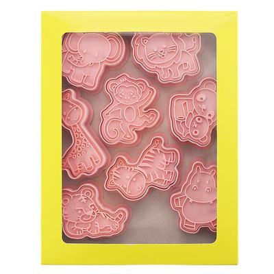 Set de 8 piese Forme de tăiat biscuiți Formă de animal Plastic de calitate alimentară Matriță de copt pentru biscuiți Tăietor pentru biscuiți Fondant