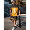 2025  New Men's Casual Fashion Suit Men's Trend Sportswear Suit Quick-drying Sportswear Short-sleeved T-shirt + Shorts Two-piece