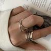 925 Sterling Silver Vintage Cross Winding Finger Rings for Women Couple Minimalist Party Jewelry Gift Prevent Allergy