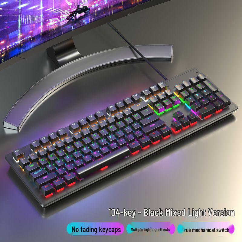 87/104 Key Mechanical Keyboard with Blue, Black, Red, Brown Switches for Gaming and Typing - Wired Universal for Desktop/Laptop