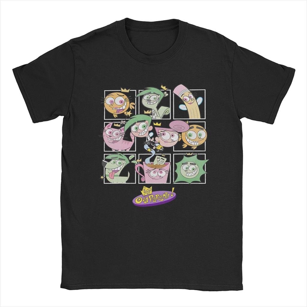 The Fairly Oddparents Vintage Bambini Film T-Shirt Uomo 100% Cotone Fantastica T-Shirt Cartone Animato Manica Corta Merchandising Taglia Larga