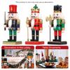 20cm Nutcracker Miniature Cute Wooden Nutcracker Puppet Ornaments Cartoons Walnuts Soldiers Home Desktop Christmas Decoration