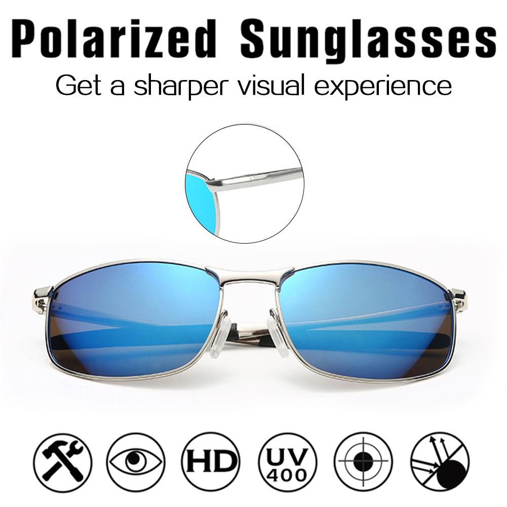 Men Metallic Polarized Metal Sunglasses Male Square Frame Classic Driving Shades Sun glasses