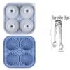 Silicone Ice Cube Tra 4-Compartment Ice Cube Tray with Lid Foldable Leak-Proof Ice Cube Tray with Funnel BPA-Free Ice Cube Tray