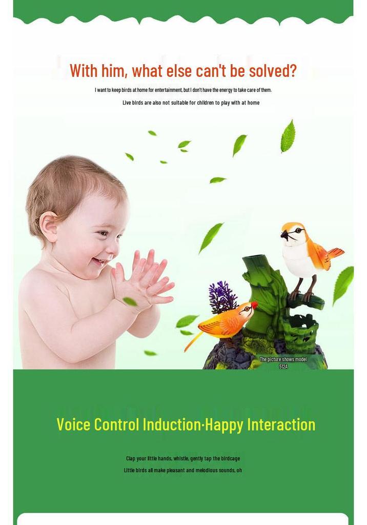 Voice-Activated Simulated Birdcage Toy for Kids: Fun and Creative Electric Bird Collection